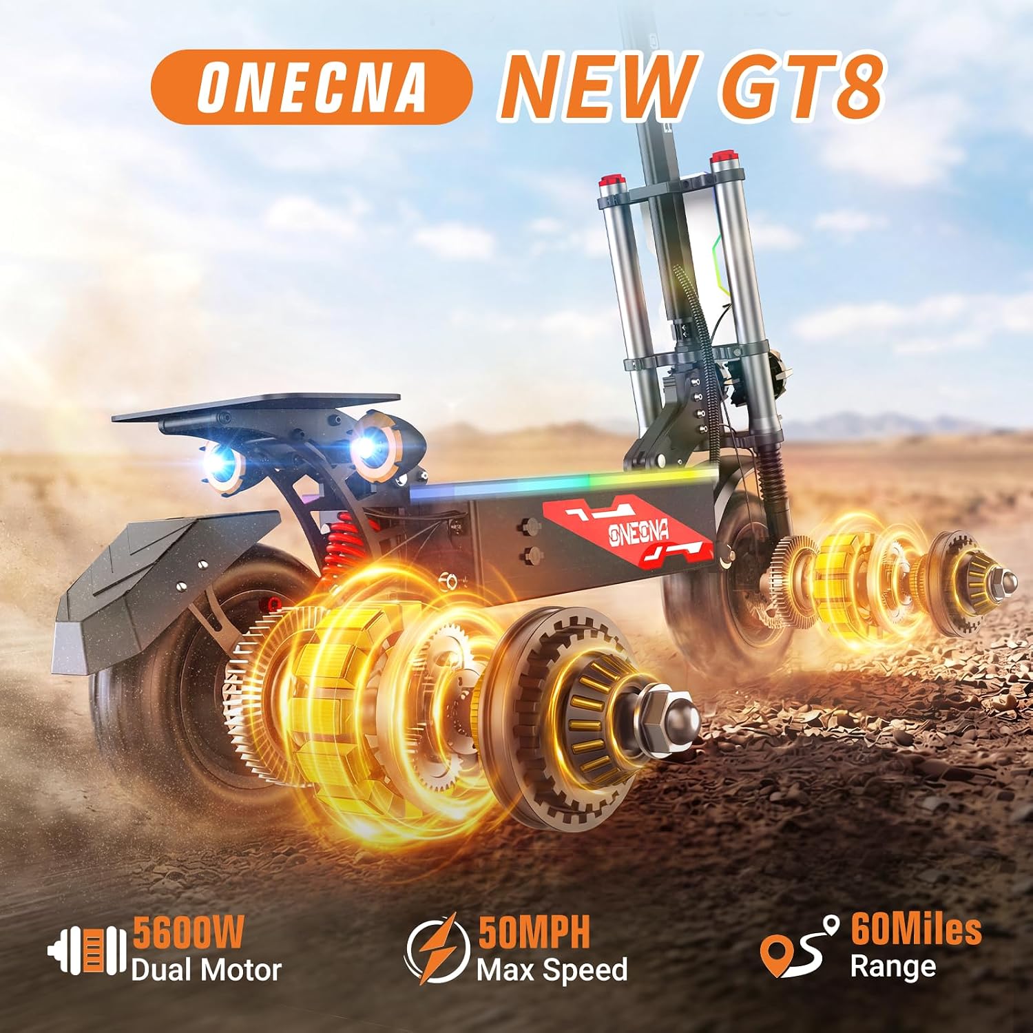 ONECNA GT8PRO Yetişkin Elektri - 60V 5600W Dual Motor Electric Scooter incelemesi ve fiyatı